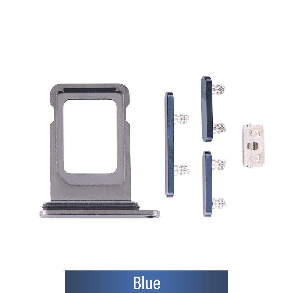 Single SIM Card Tray and Side Button for iPhone 12 Pro / 12 Pro Max-Blue Single SIM Card Tray and Side Button for iPhone 12 Pro / 12 Pro Max-Blue